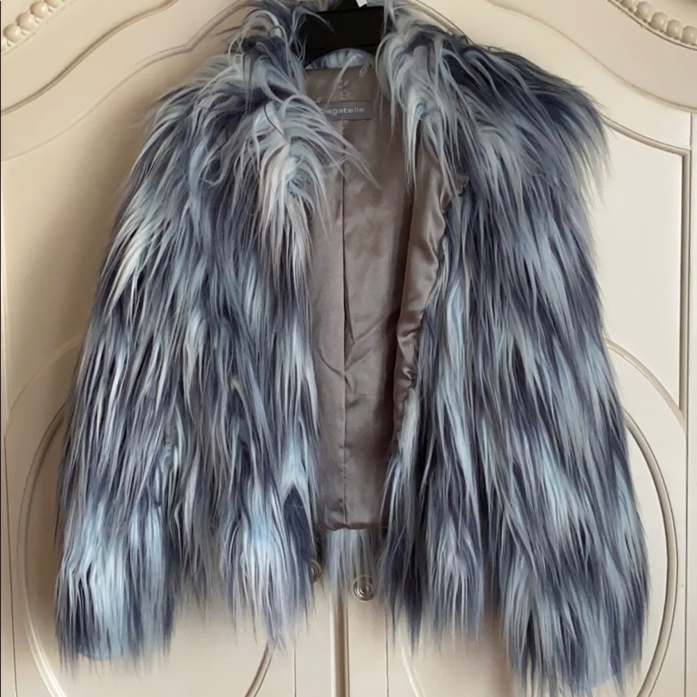 Blue fur jacket